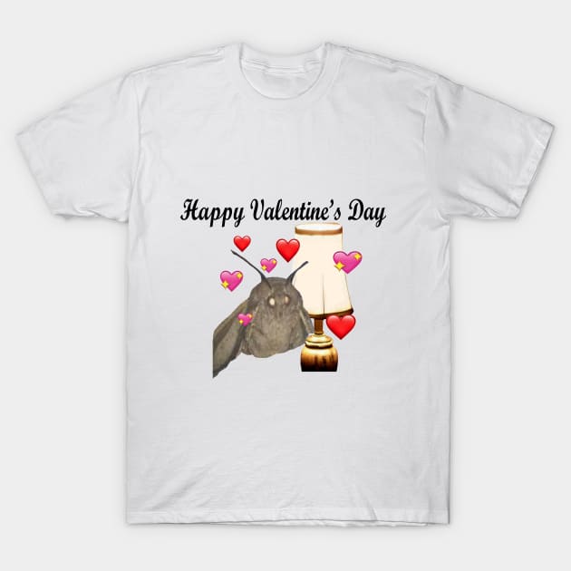 Valentine’s Day Moth and Lamp T-Shirt by CatGirl101